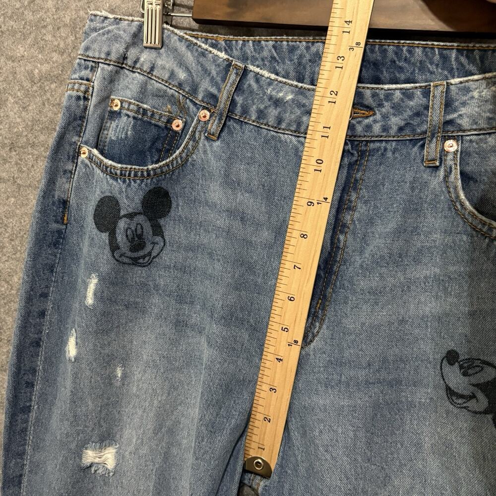 Divided Women's Blue Denim Jeans with Black Mickey Mouse Prints - Picture 7 of 8